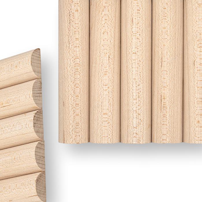 Fluted Tambour Solid Wood Wall Panel Covering - Rustike Home