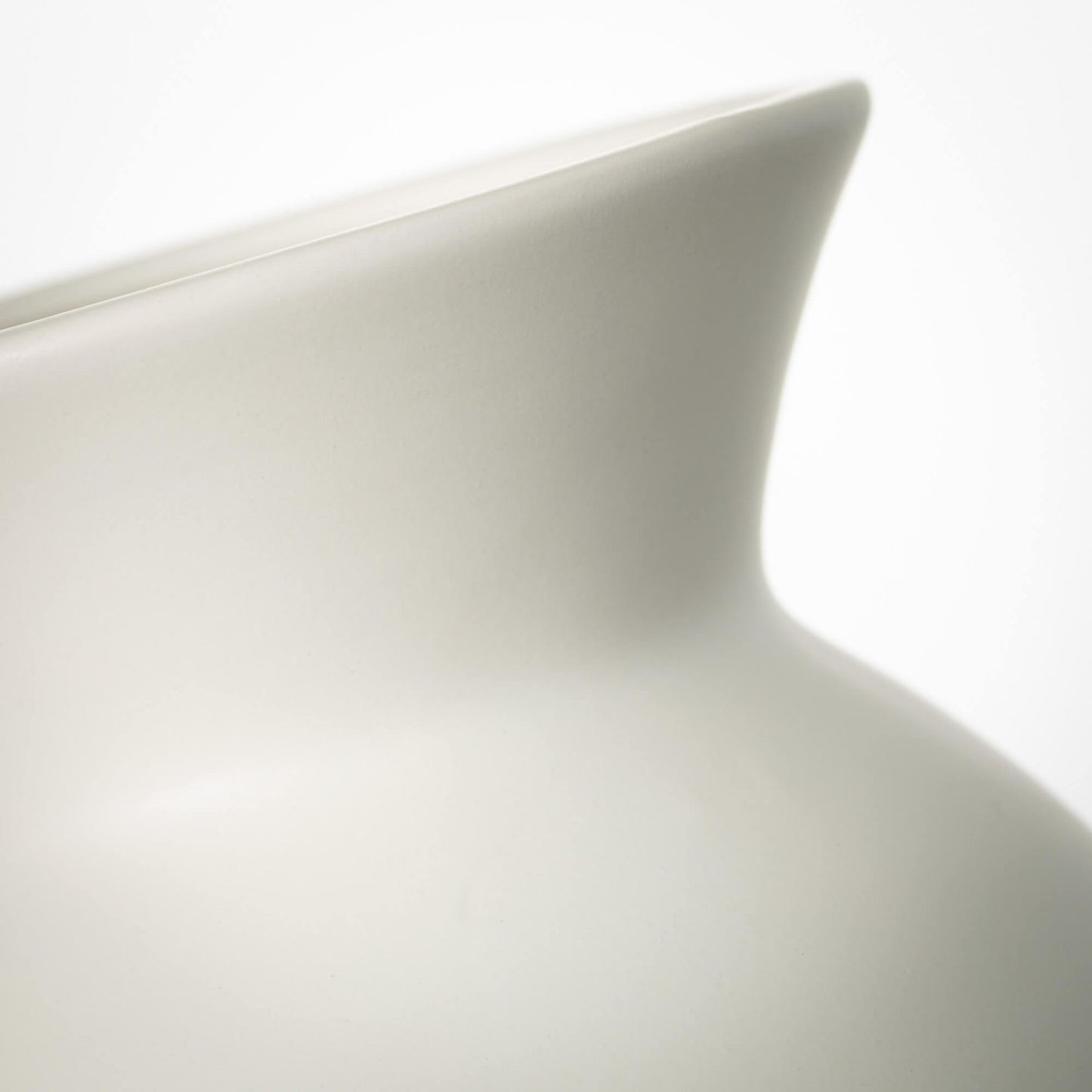 Round Matte Ivory "Jolla" Hourglass Vase - Rustike Home