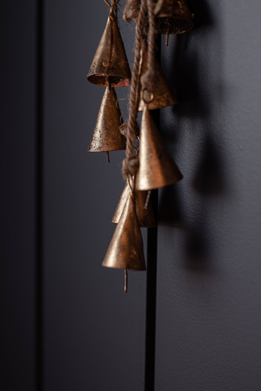 Bronze Layered Bell Rope Cone Cluster Holiday Decor - Rustike Home