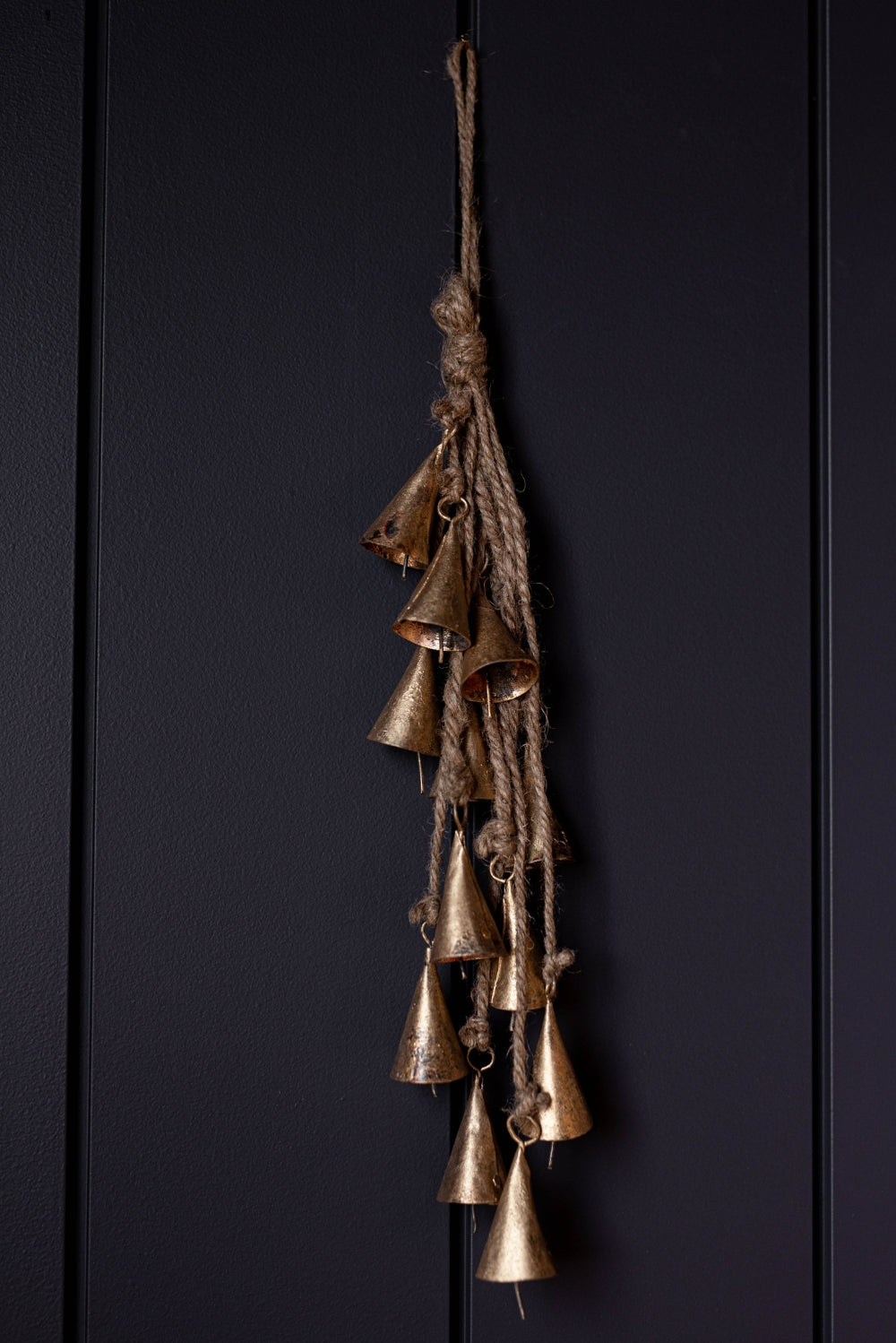 Bronze Layered Bell Rope Cone Cluster Holiday Decor - Rustike Home