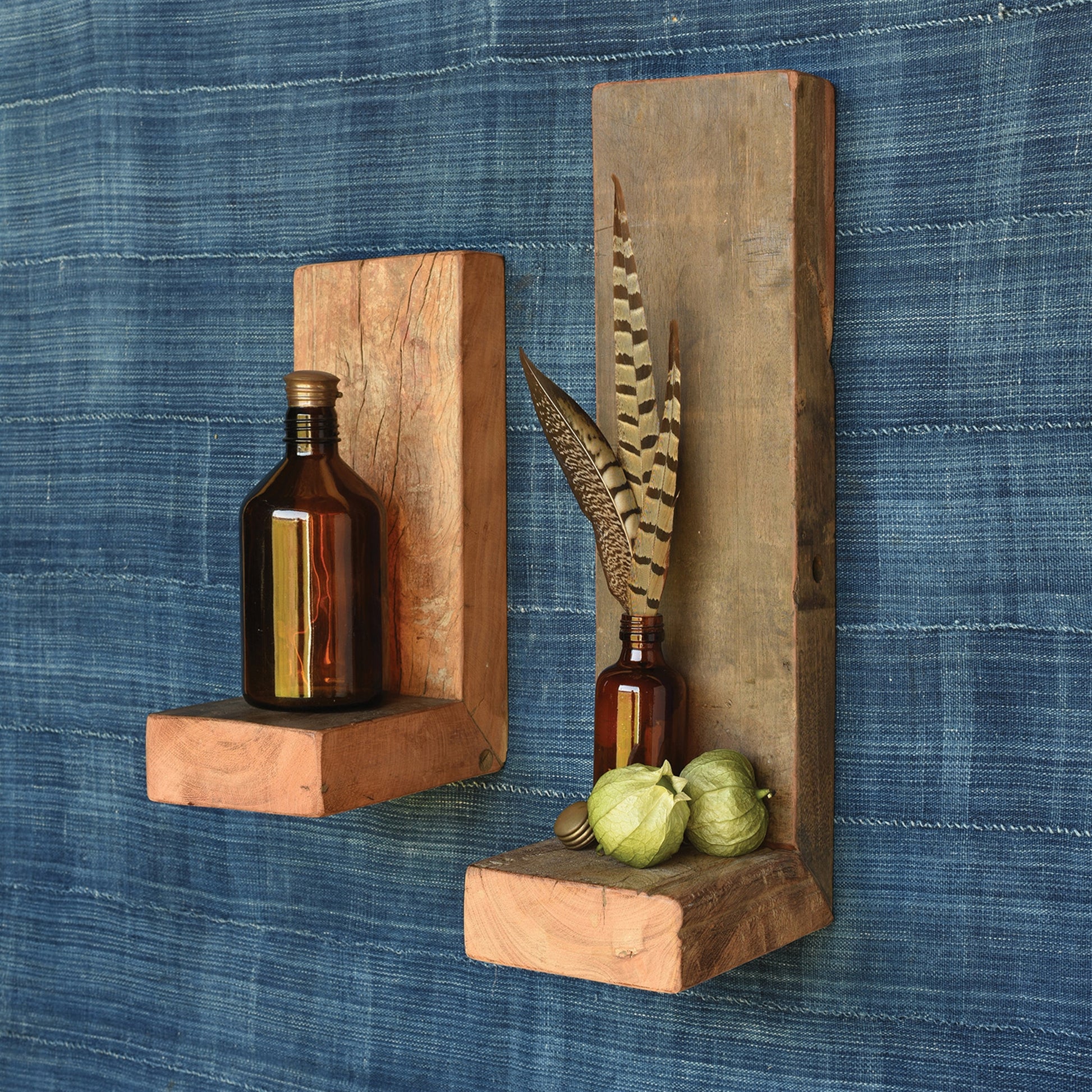 Reclaimed Wood Wall Floating L-Shelf - Rustike Home