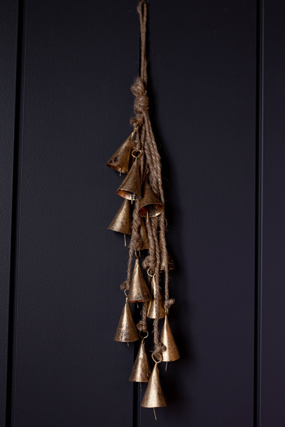 Bronze Layered Bell Rope Cone Cluster Holiday Decor - Rustike Home