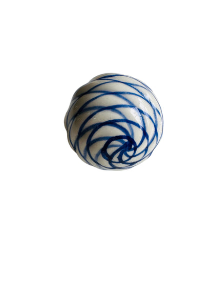 Blue and White Ceramic Balls Christmas Ornaments Set of 12 - Rustike Home