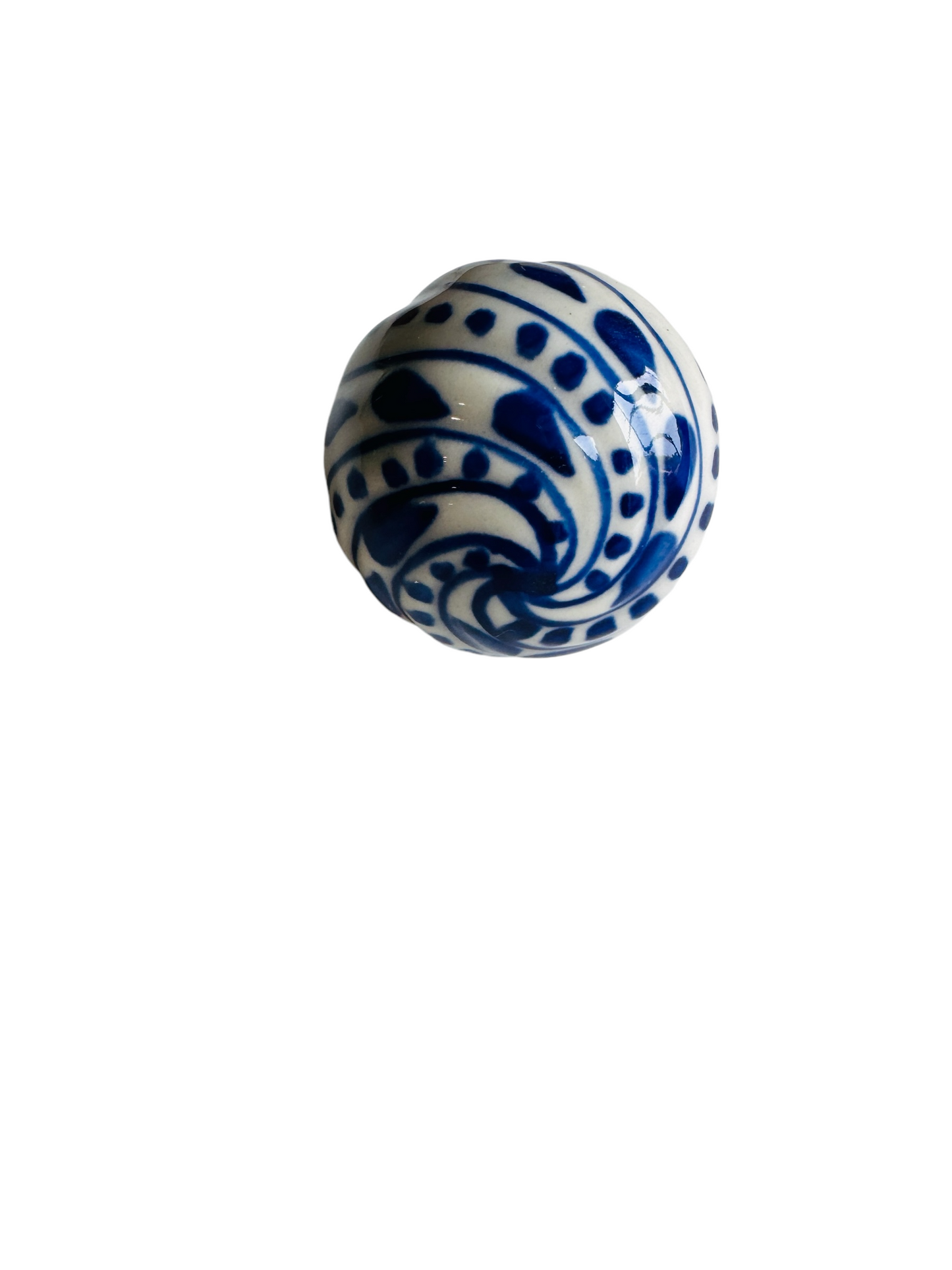 Blue and White Ceramic Balls Christmas Ornaments Set of 12 - Rustike Home