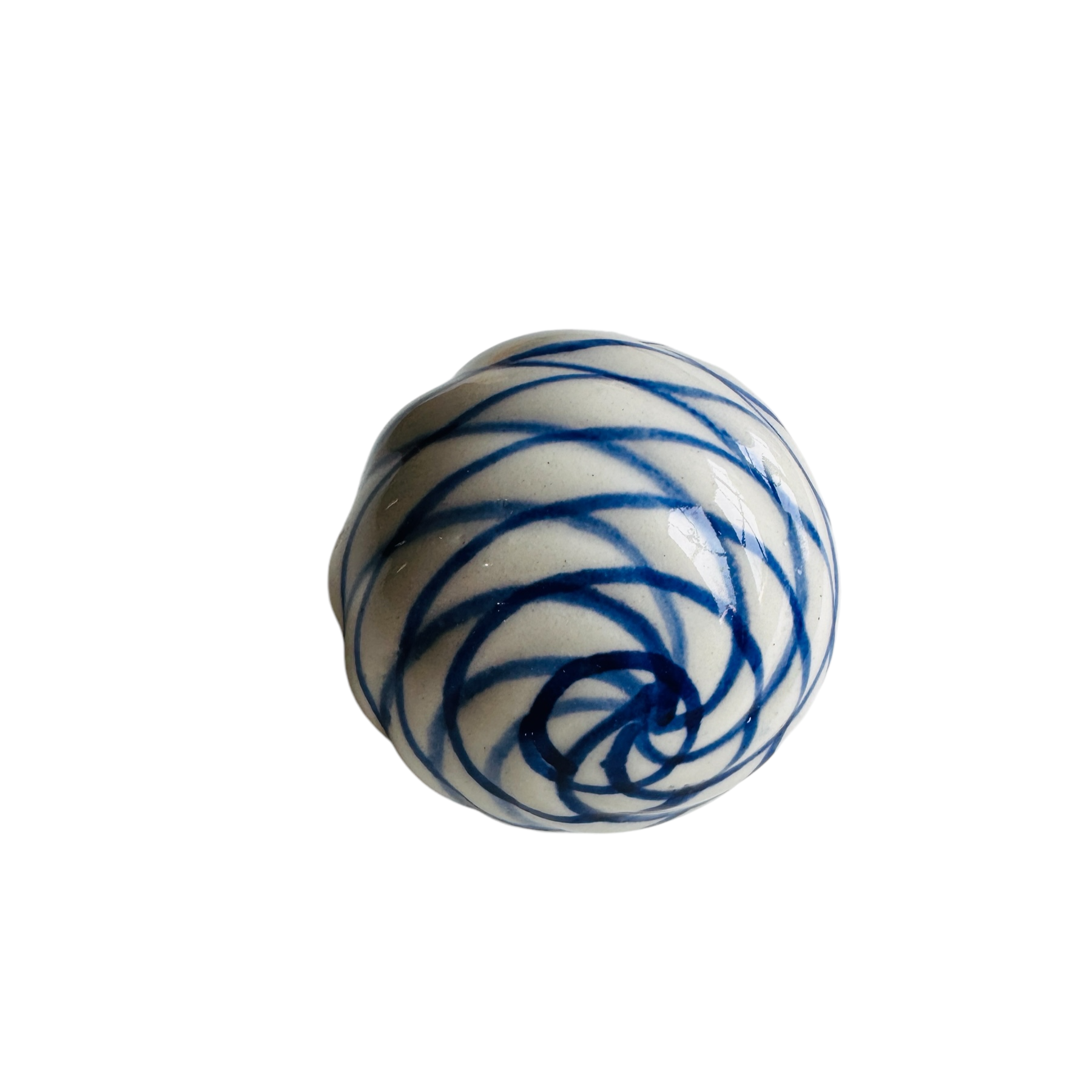 Blue and White Ceramic Balls Christmas Ornaments Set of 12 - Rustike Home