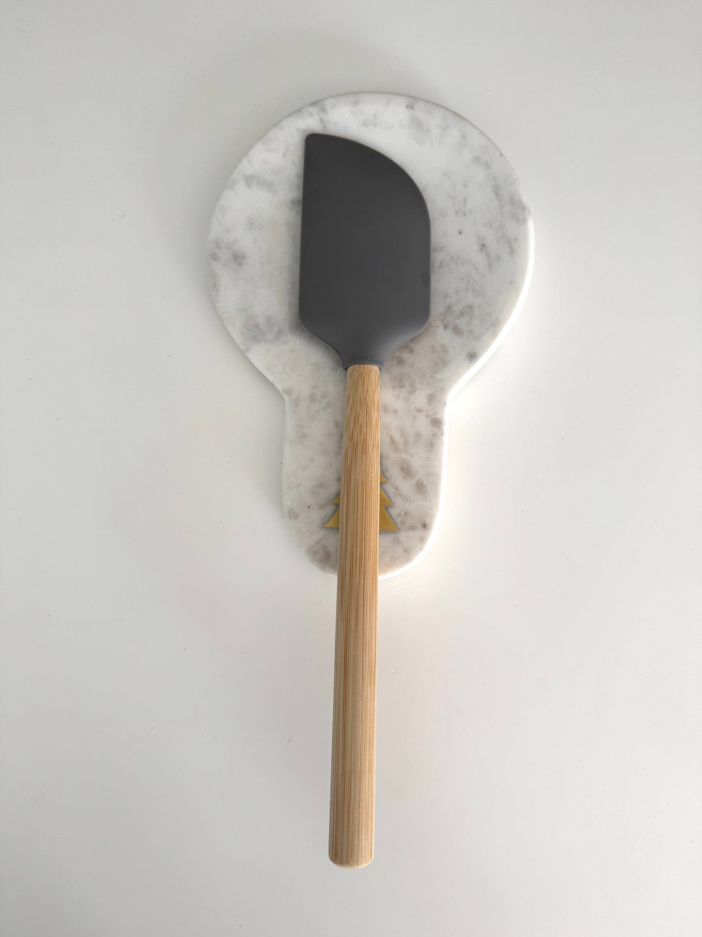 Kitchen Marble Spoon Rest w/Brass Tree| Natural Stone