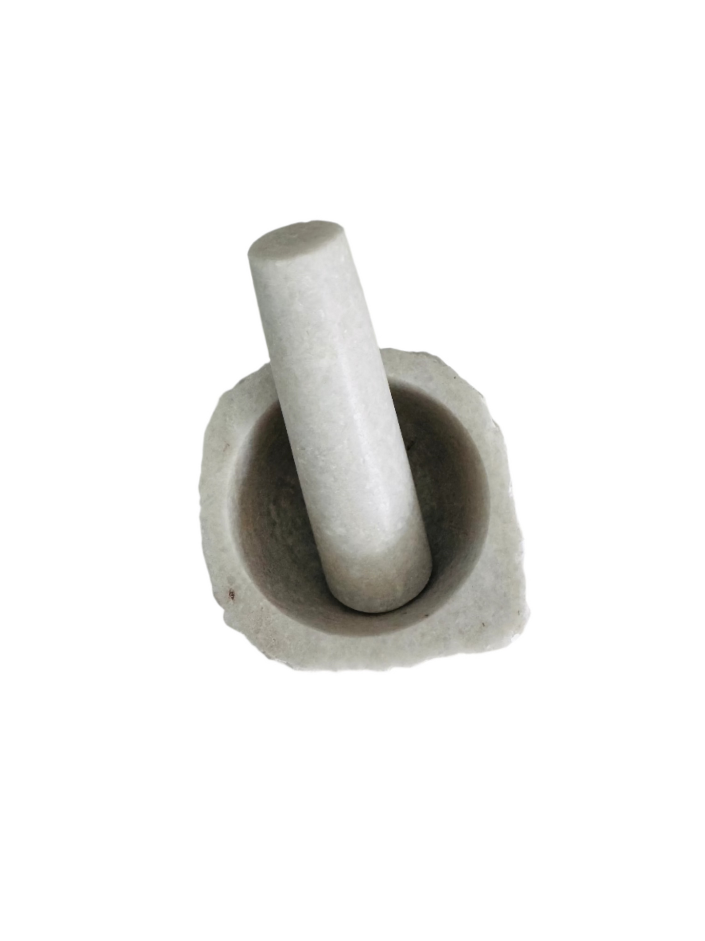 Handcrafted Gray Marble Mortar & Pestle