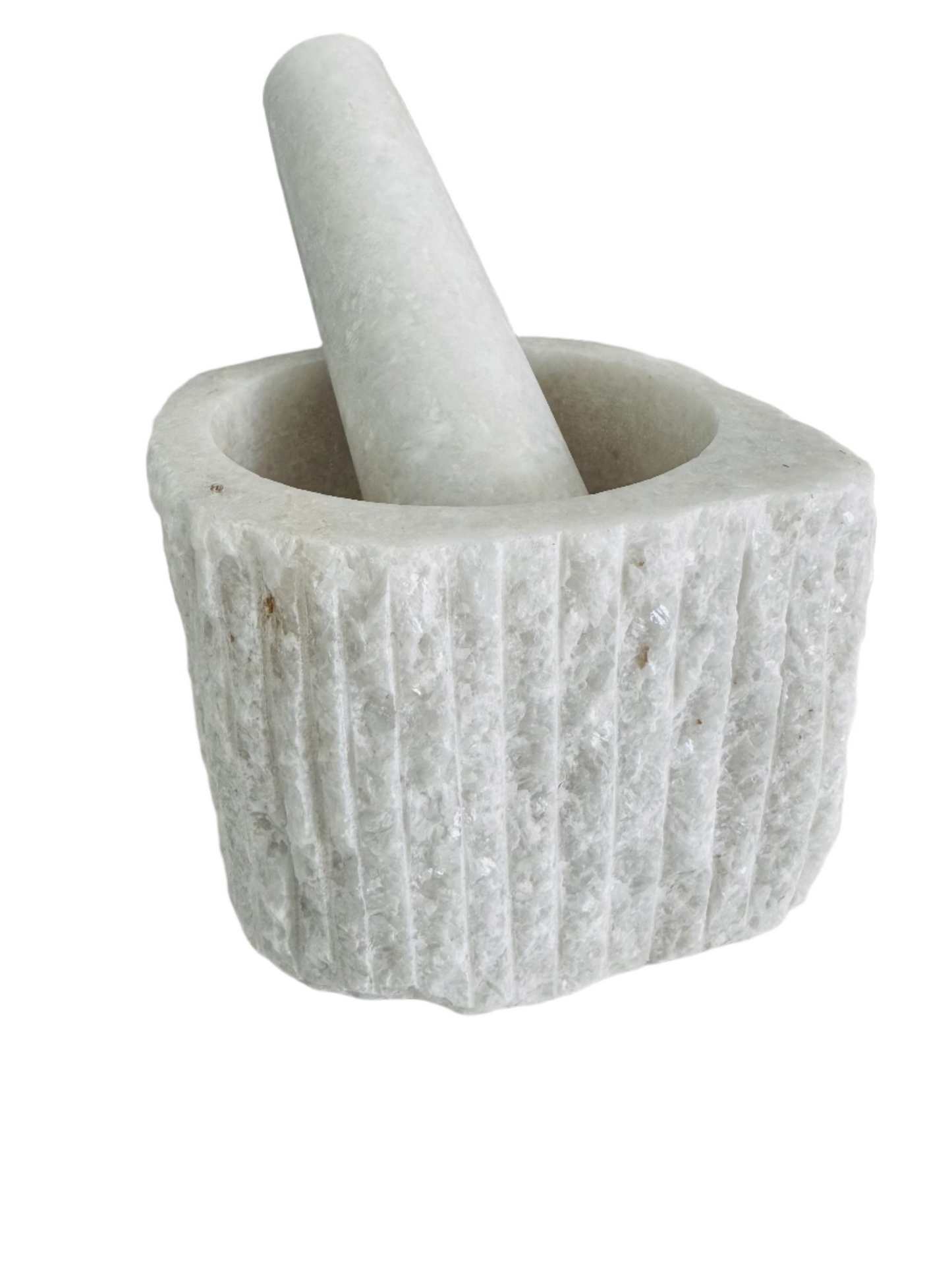 Handcrafted Gray Marble Mortar & Pestle