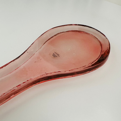 Kitchen Pink Glass Spoon Rest | Handmade Glass