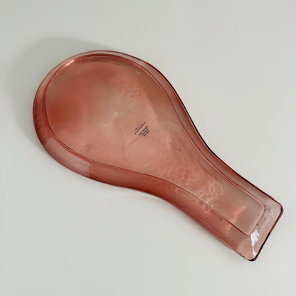 Kitchen Pink Glass Spoon Rest | Handmade Glass