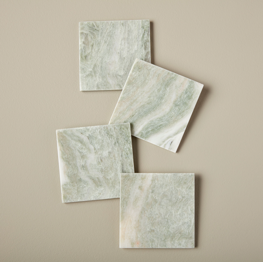 Green Tones Onyx Square Coasters, Set of 4 - Rustike Home