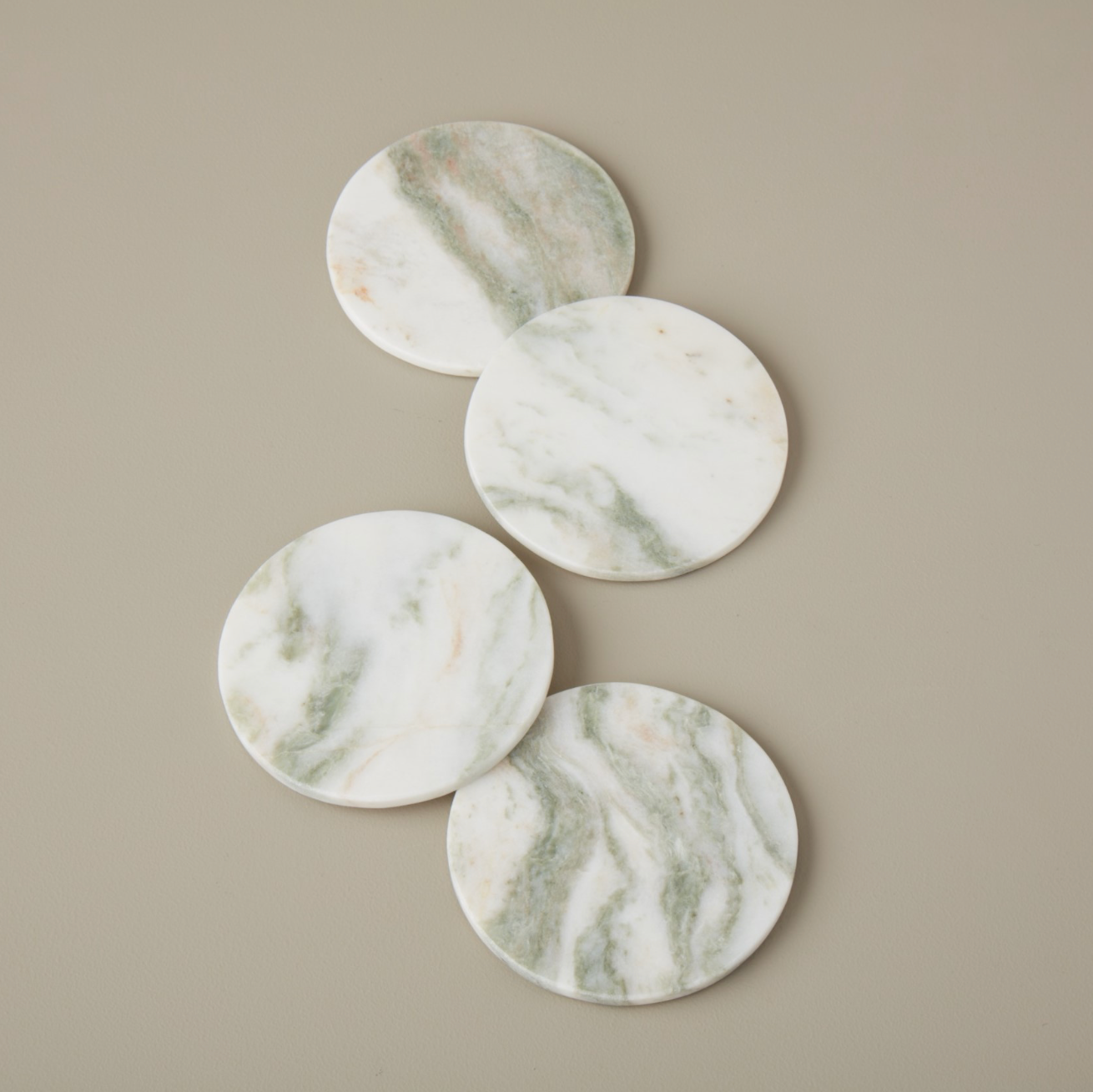 Green Tones Onyx Round Coasters, Set of 4 - Rustike Home