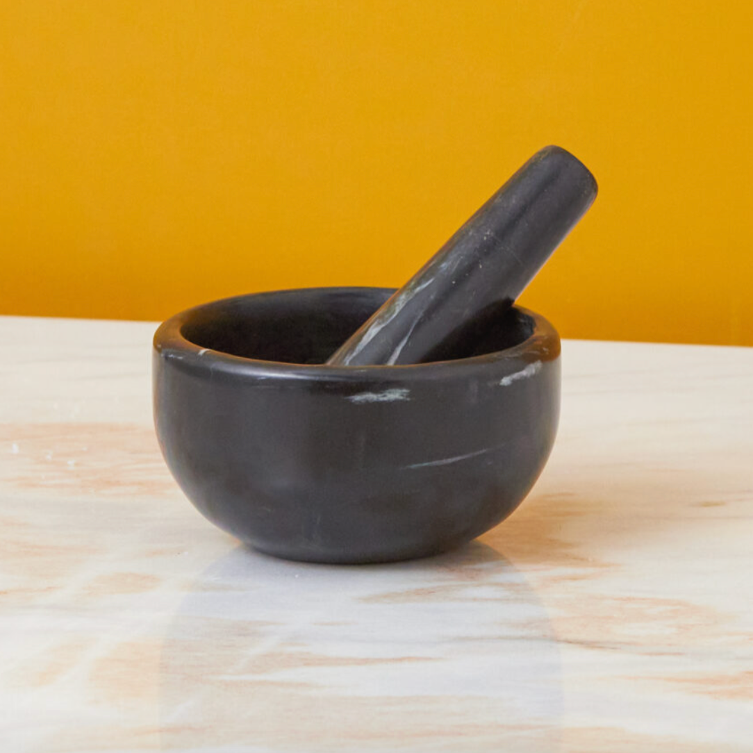 Black Marble Mortar & Pestle