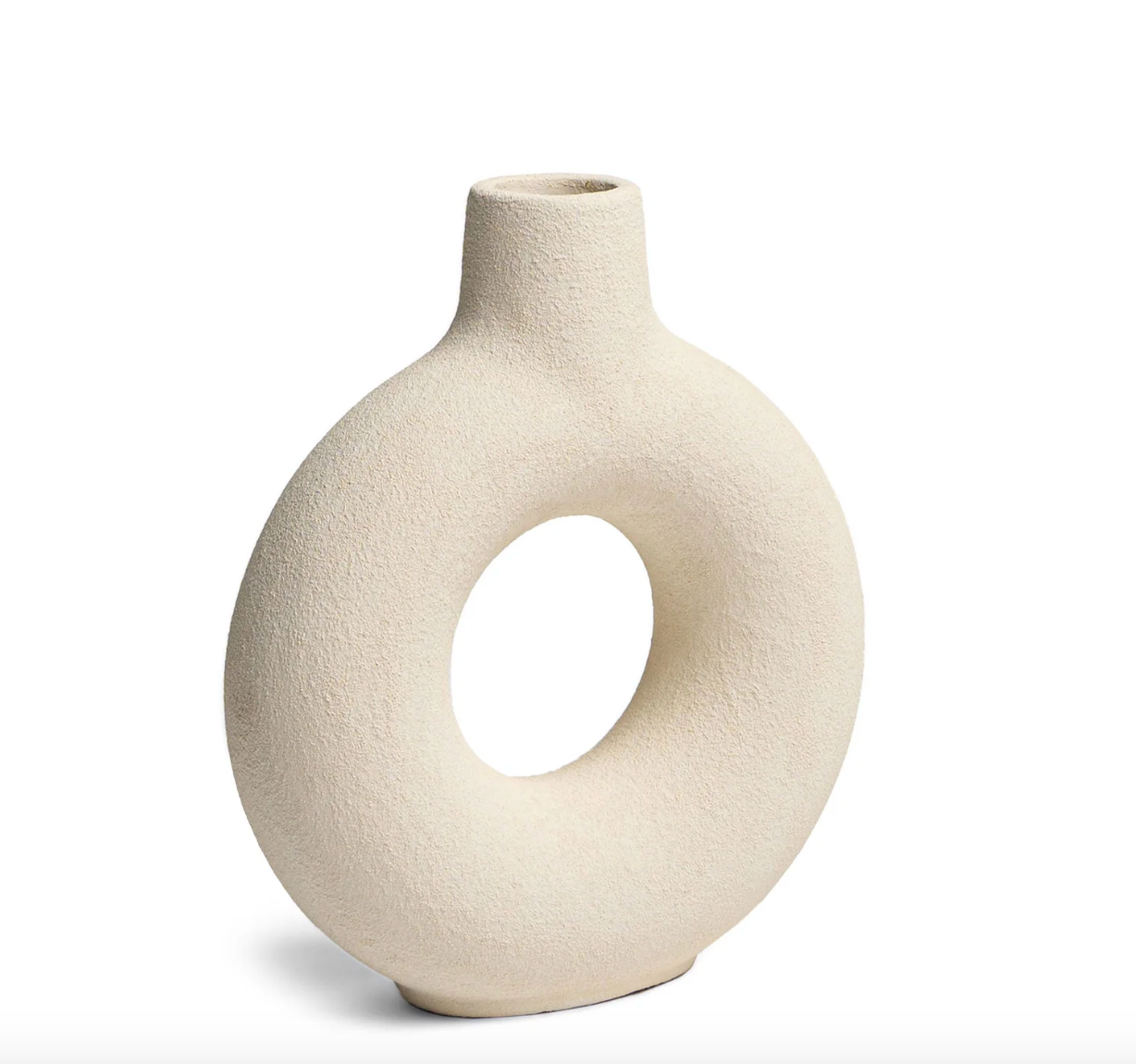 Modern Ring Vase White Medium Vase for Home Decor