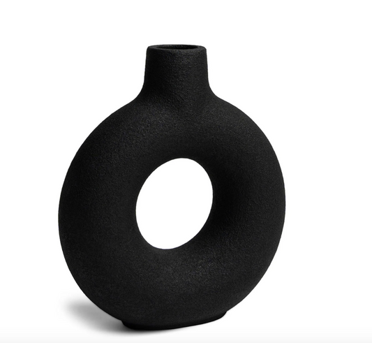 Modern Ring Vase Black Large Vase for Home Decor