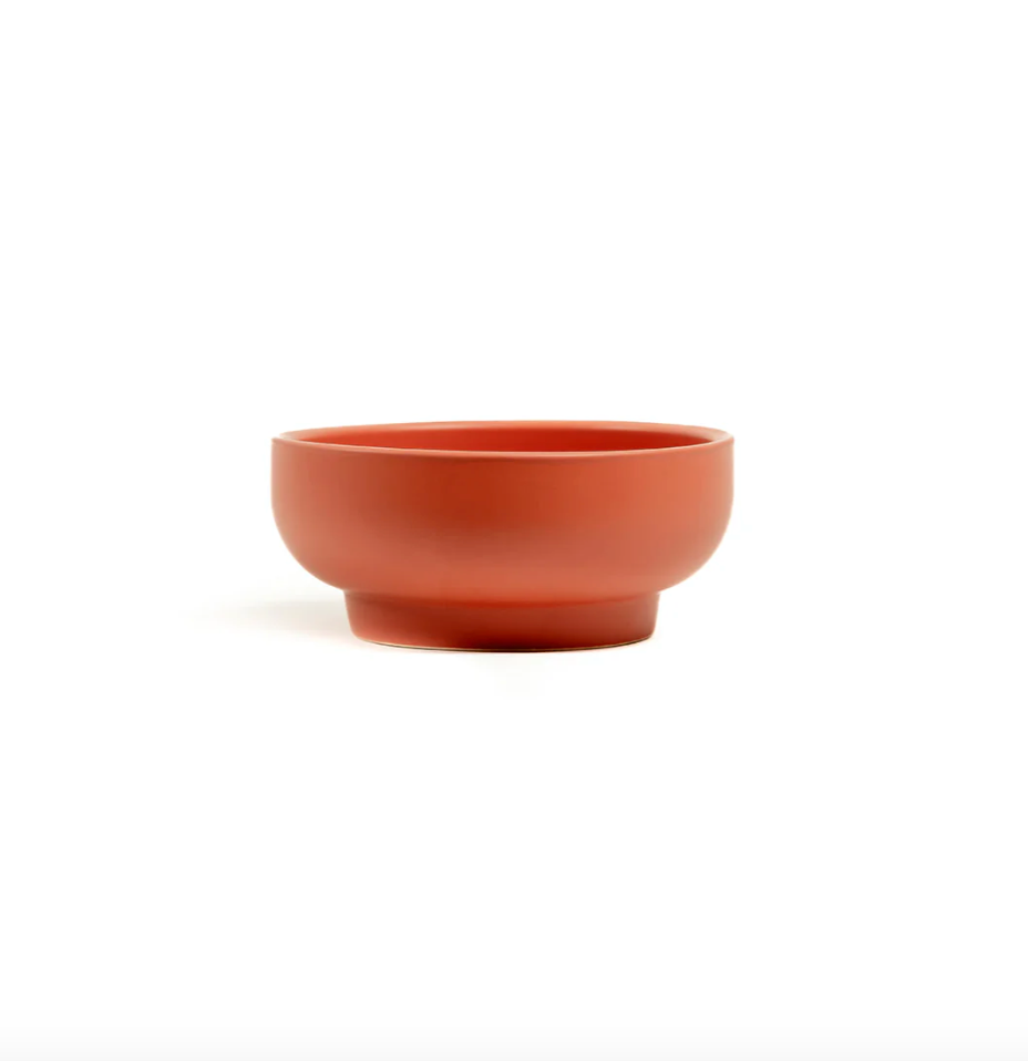 Round Terracotta "Mandi" Orange Pedestal Bowl Planter Pot for Plants and Home Decor - Rustike Home