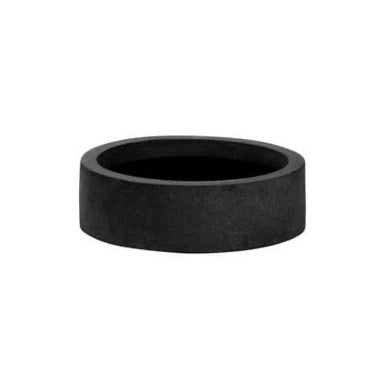 Round Black Low Planter Pot for Plants and Home Decor | Style 106 - Rustike Home