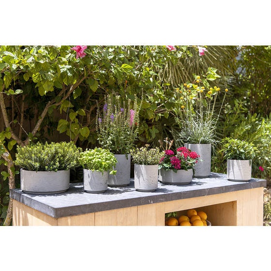 Round Rough Grey Planter 7.1" H Pot for Plants and Home Decor | Style 101 - Rustike Home