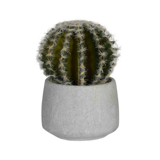 Artificial Cactus Plant 6.63" H in Round Cement Pot Plants and Home Decor | Style 112 - Rustike Home