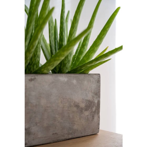 Round Rough Grey Rectangle 8.3" Cube Planter Pot for Plants and Home Decor | Style 108 - Rustike Home