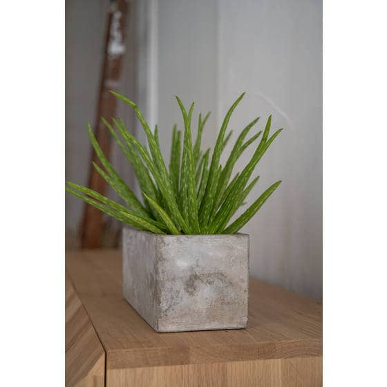 Round Rough Grey Rectangle 8.3" Cube Planter Pot for Plants and Home Decor | Style 108 - Rustike Home