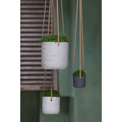 Round Rough Grey Hanging Planter Pot for Plants and Home Decor | Style 131 - Rustike Home