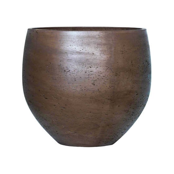 Round Orb Brown Chocolate Rough Planter 5.91" H Pot for Plants and Home Decor | Style 121 - Rustike Home