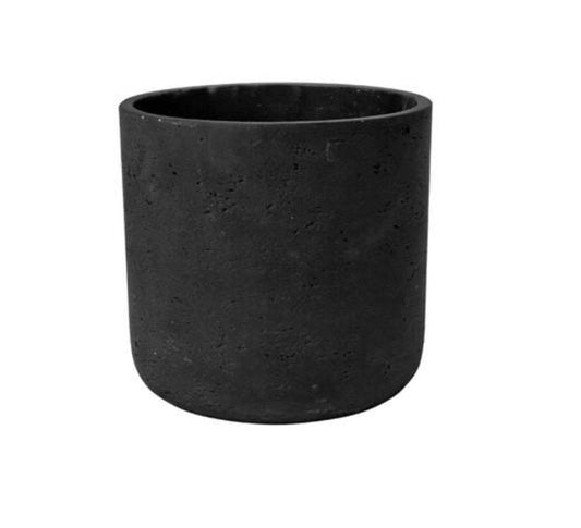 Round Rough Black Washed Planter Pot for Plants and Home Decor | Style 104 - Rustike Home