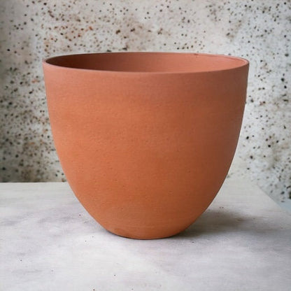 Round Rough Dark Terracotta 8.27" Height Planter Pot for Plants and Home Decor | Style 114 - Rustike Home