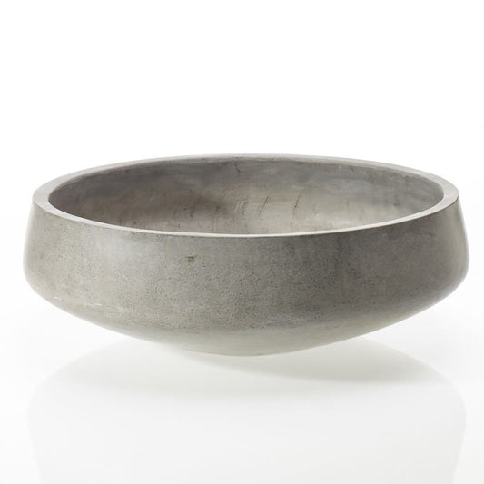 Round Grey Concrete Bowl Planter Pot for Plants and Home Decor | Style 135 - Rustike Home