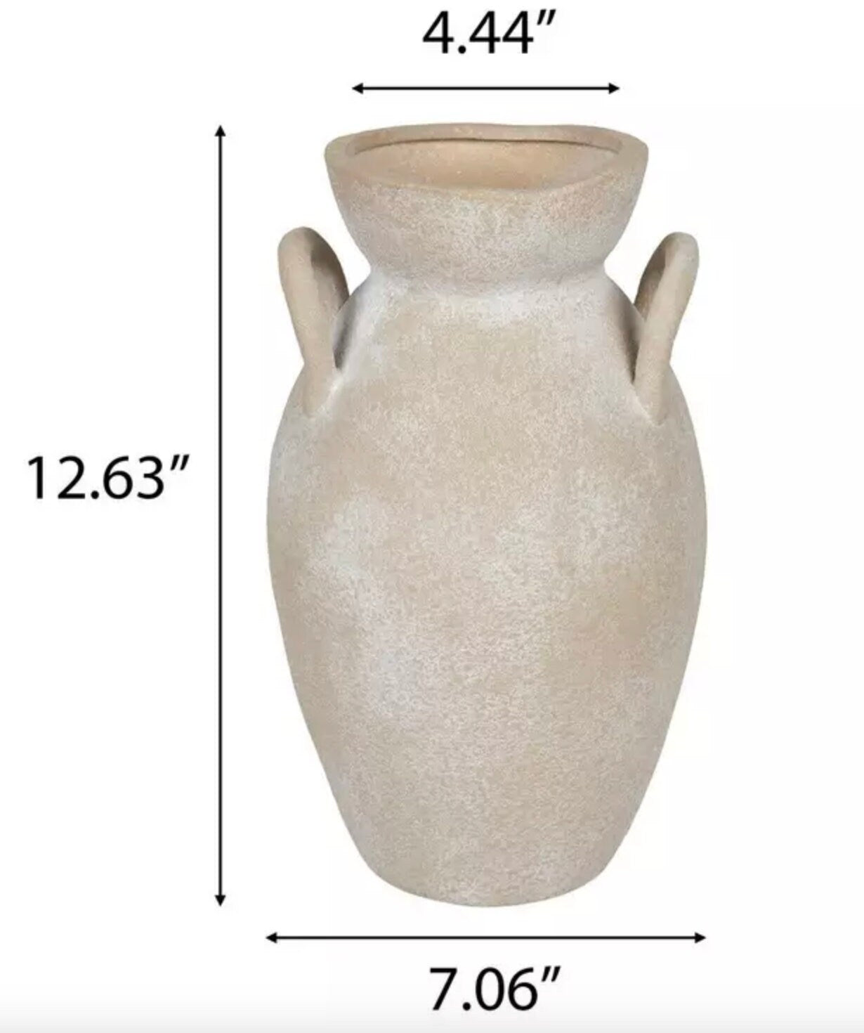 Round Rough Natural Terracotta Vase "Sunlight" Double Handle Flower Vase Pot for Home Decor | Style 151 - Rustike Home