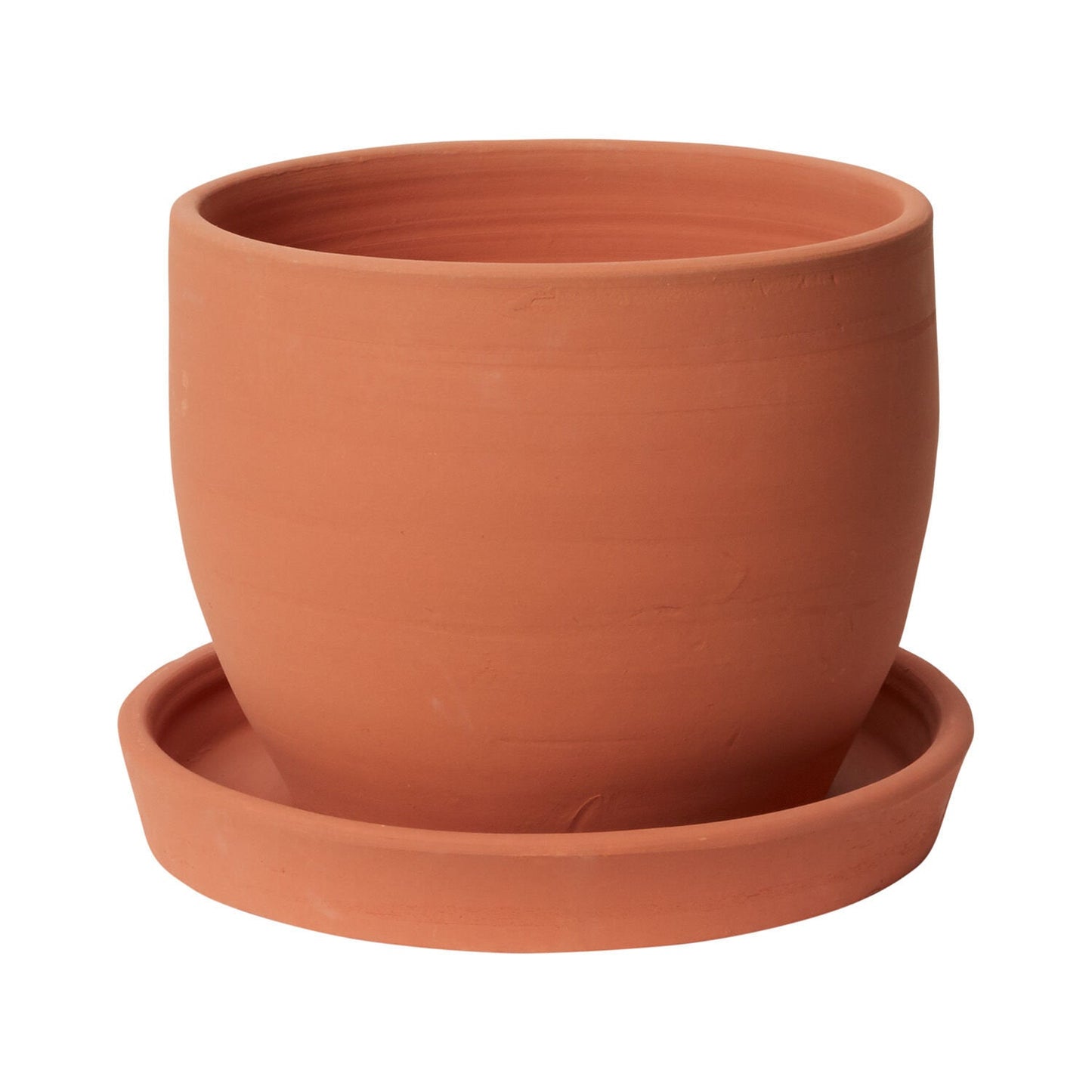 Round Terracotta "Ava" Orange Bowl Planter Pot for Plants and Home Decor - Rustike Home