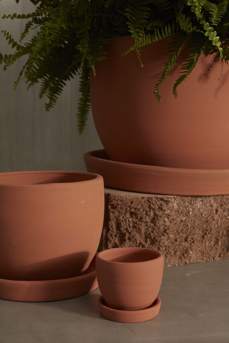 Round Terracotta "Ava" Orange Bowl Planter Pot for Plants and Home Decor - Rustike Home