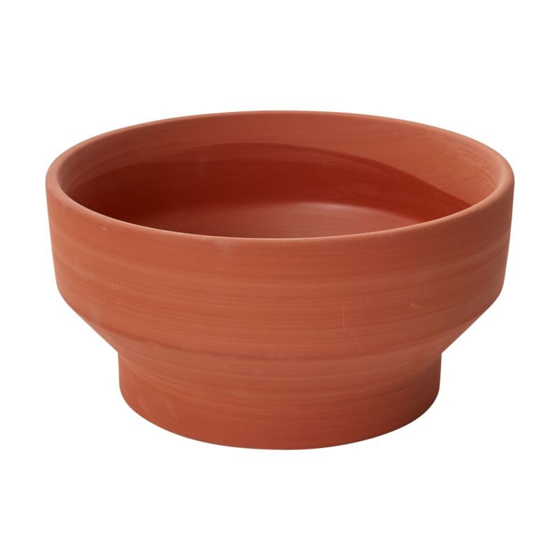 Round Terracotta "Serena" Orange Bowl Planter Pot for Plants and Home Decor - Rustike Home