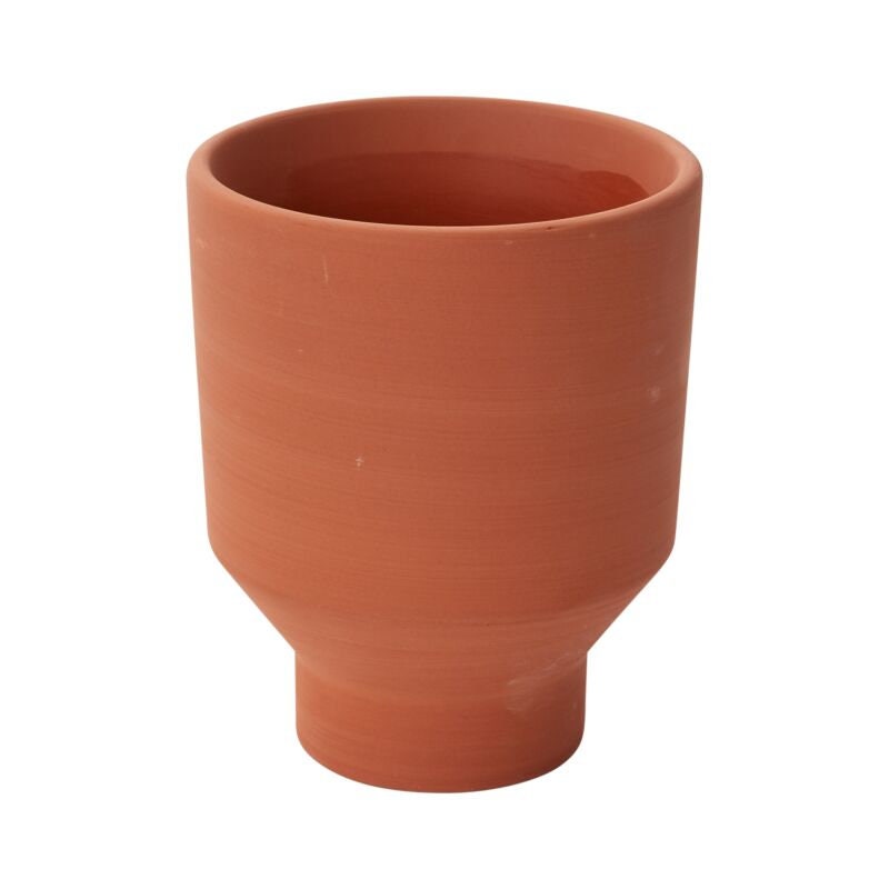 Round Terracotta "Serena" Orange Bowl Planter Pot for Plants and Home Decor - Rustike Home