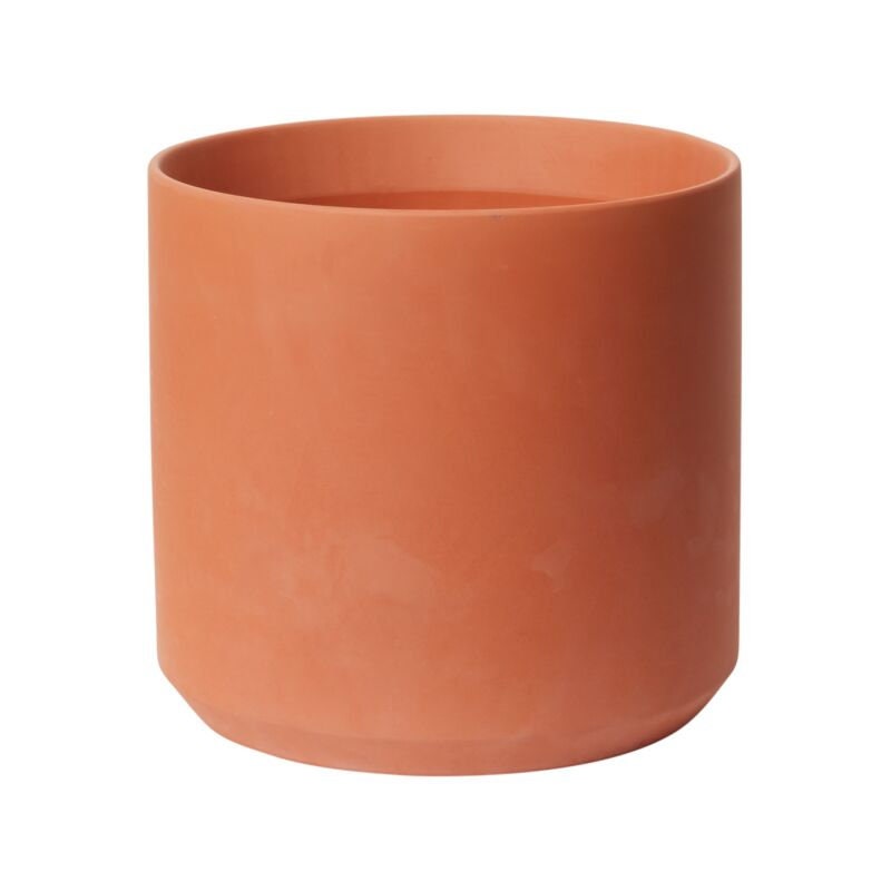 Round Terracotta "Empire" Orange Planter Pot for Plants and Home Decor - Rustike Home