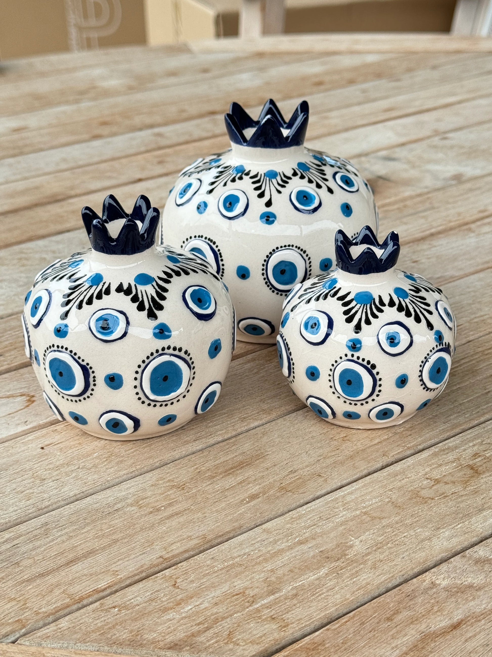 Pomegranate Evil Eye Decoration Set Home Decor White - Rustike Home