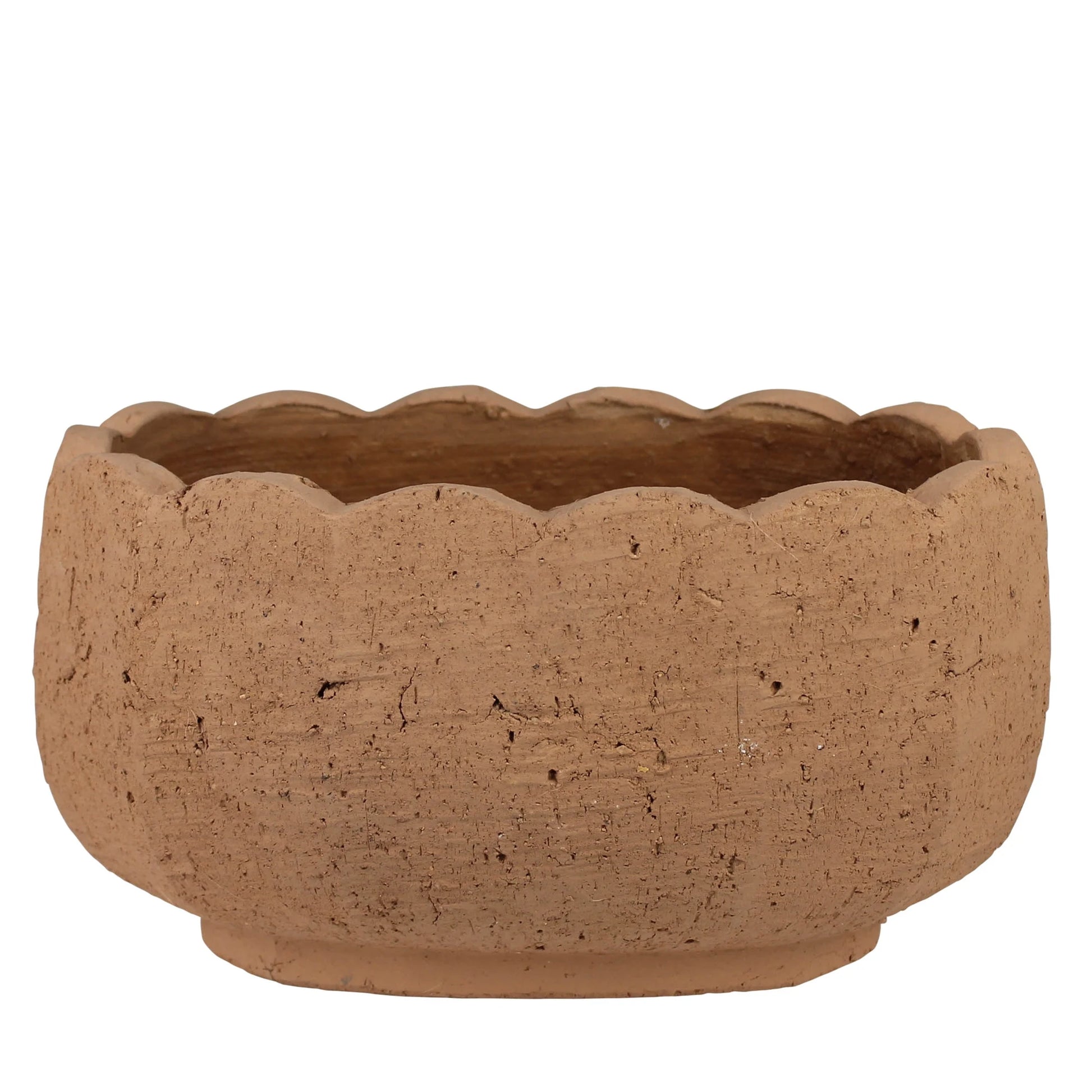 Scalloped Terracotta "Fiona Oval" Planter Pot for Plants and Home Decor - Rustike Home