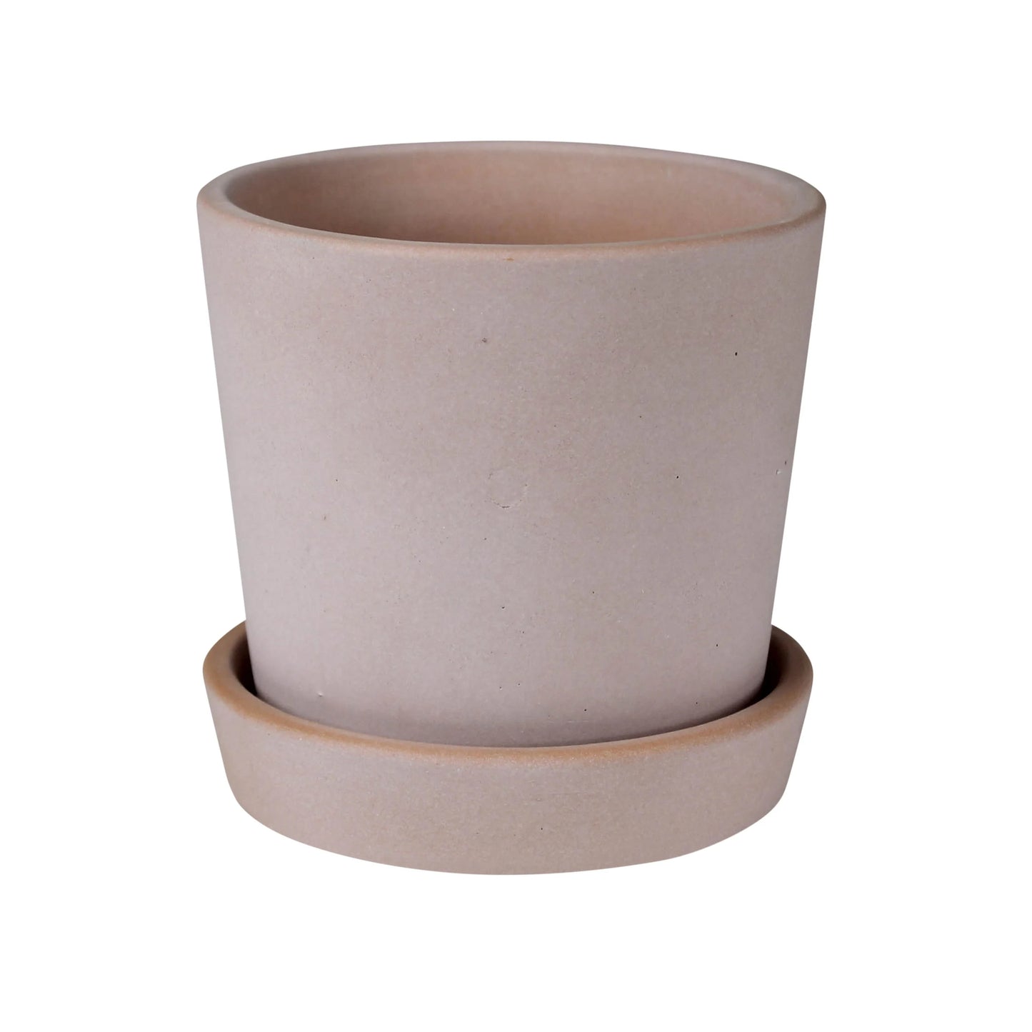 Round Whitewash "Aurora" Planter Pot with Saucer for Plants and Home Decor - Rustike Home