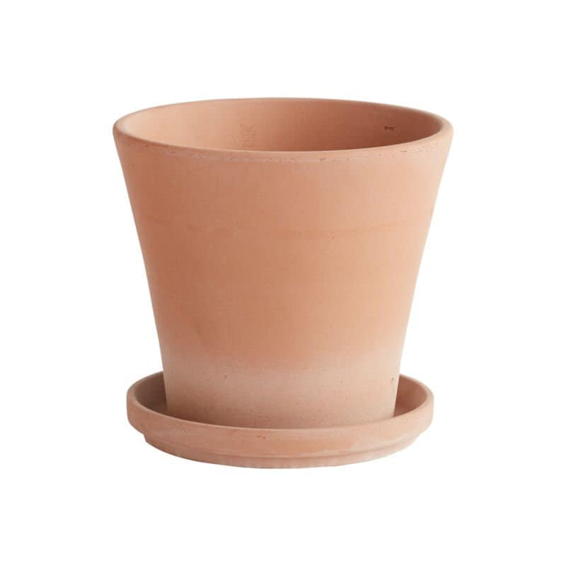 Round Terracotta "Palma" Planter Pot with Saucer for Plants and Home Decor - Rustike Home