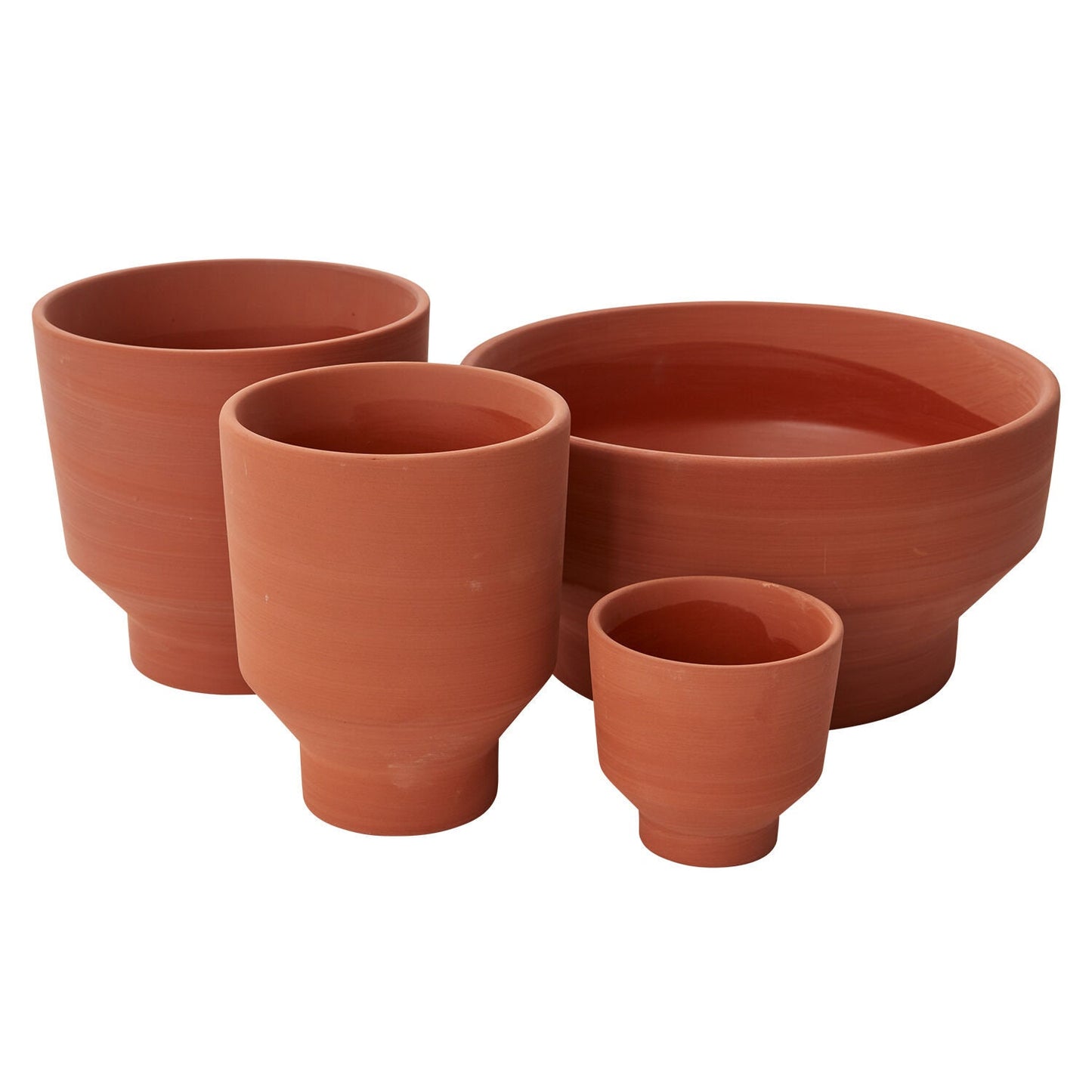 Round Terracotta "Serena" Orange Bowl Planter Pot for Plants and Home Decor - Rustike Home