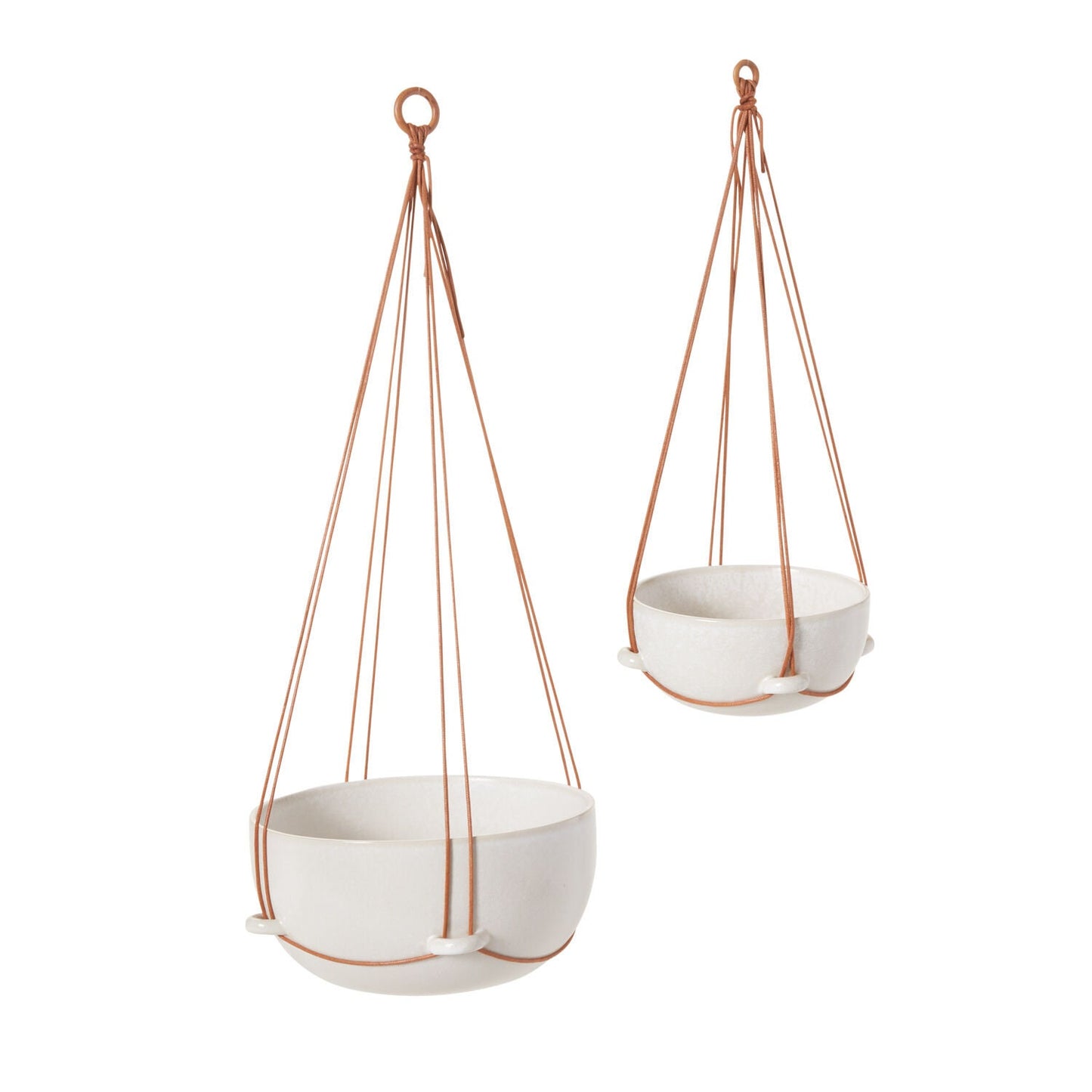 Round Hanging Planter "Monterey" Pot with Rope for Plants and Home Decor - Rustike Home