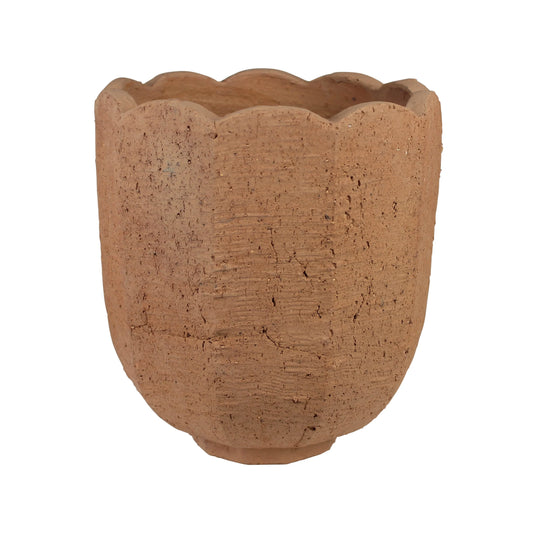 Scalloped Terracotta "Fiona" Planter Pot for Plants and Home Decor - Rustike Home