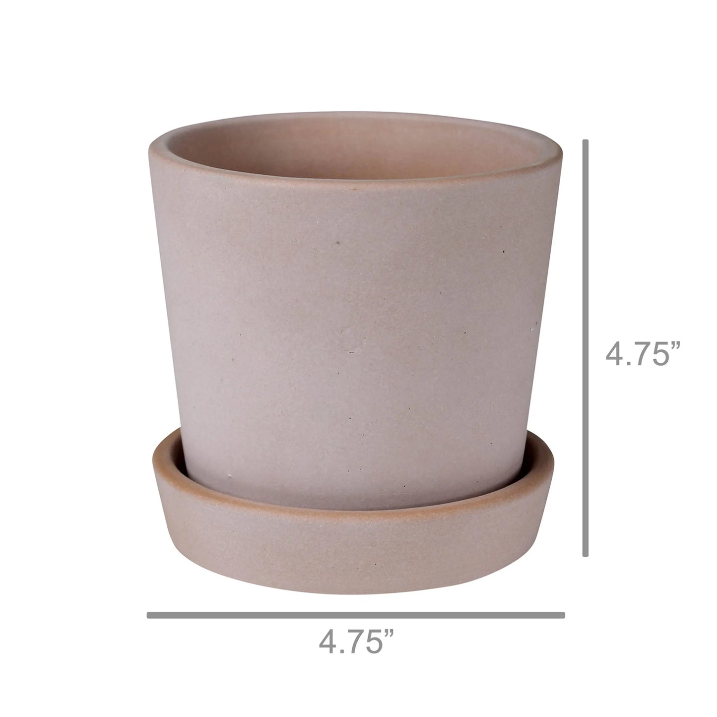 Round Whitewash "Aurora" Planter Pot with Saucer for Plants and Home Decor - Rustike Home