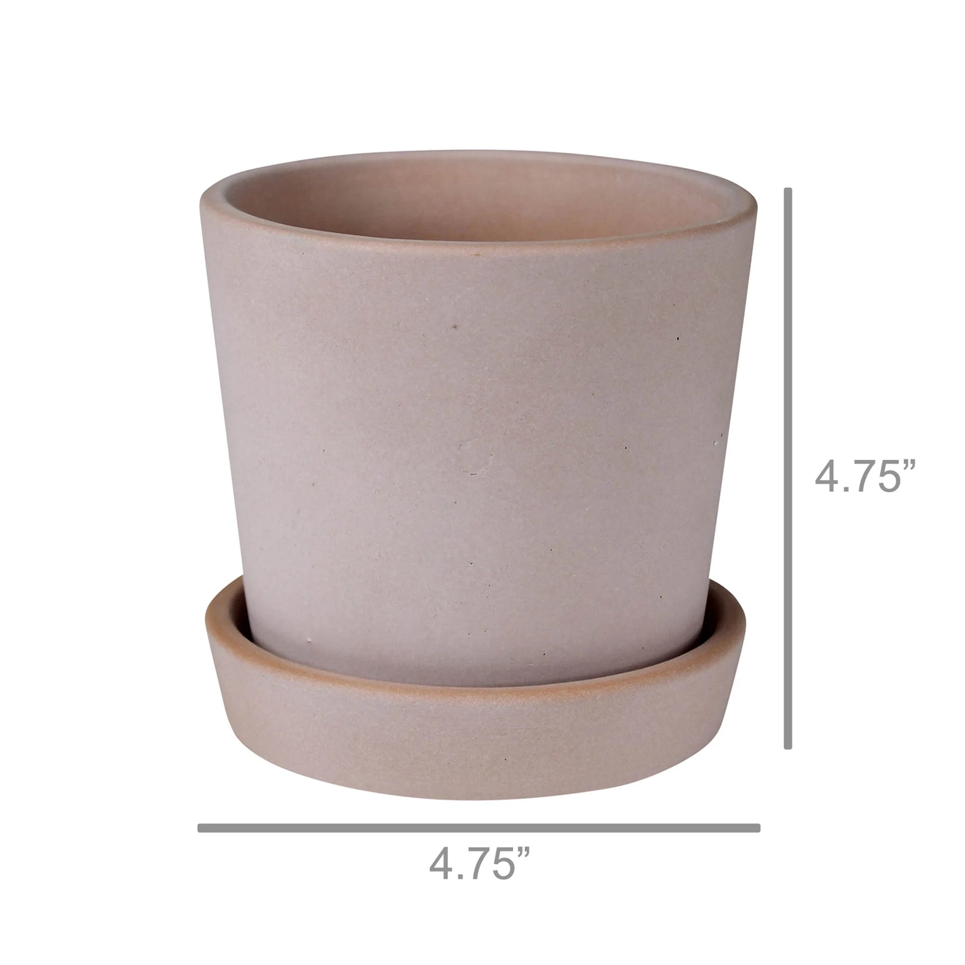 Round Whitewash "Aurora" Planter Pot with Saucer for Plants and Home Decor - Rustike Home