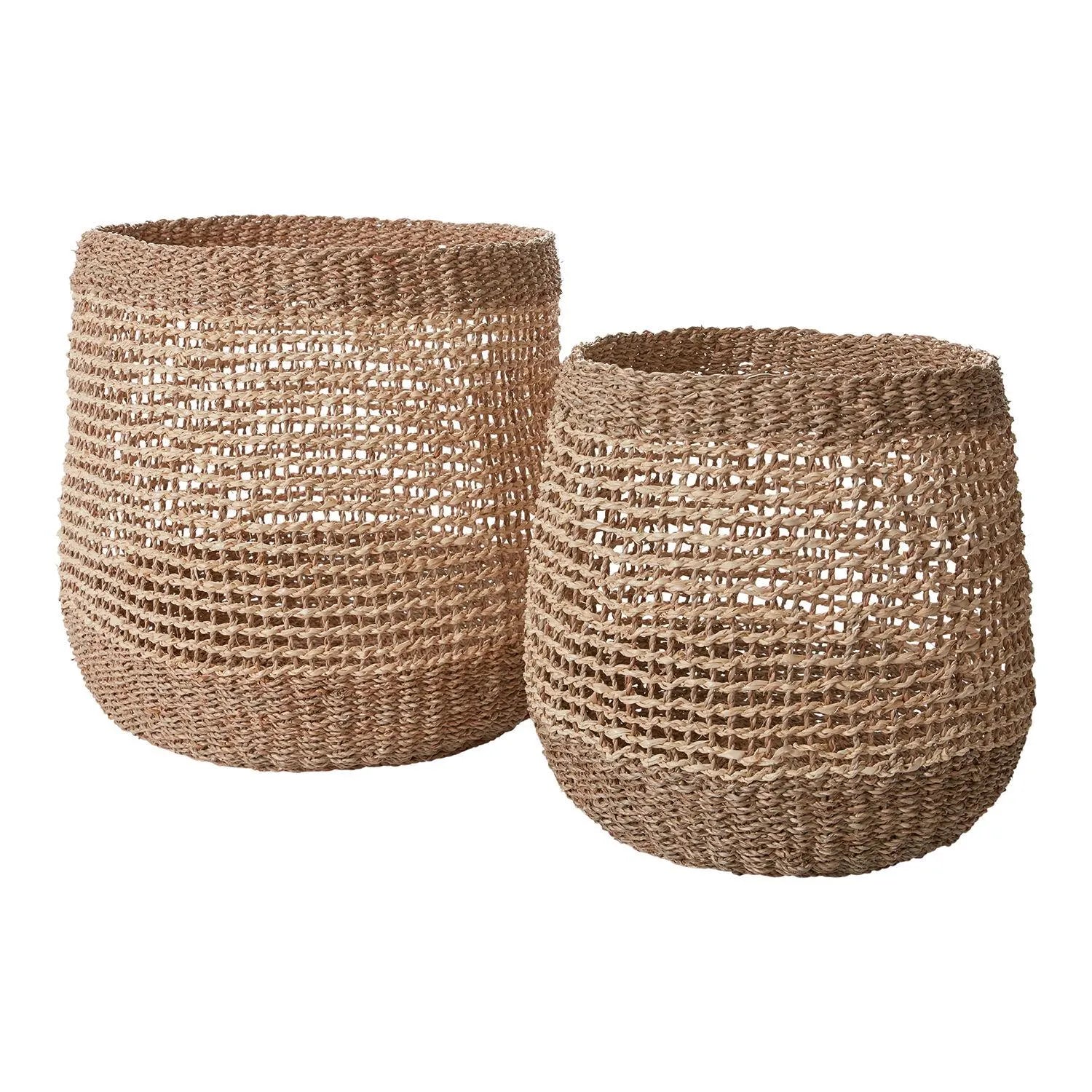 Set of 2 Modern "Lily" Natural Baskets | Plant Accessory and Home Decor - Rustike Home