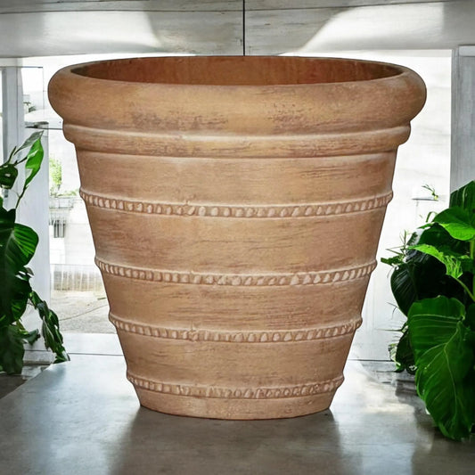 Round Rough Black Washed Planter Pot for Plants and Home Decor | Style 104 - Rustike Home